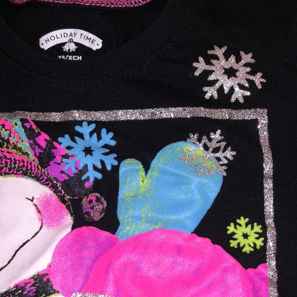 Holiday Time Selfie Christmas Print Long Sleeve T-shirt Size 4 - Picture 5 of 12